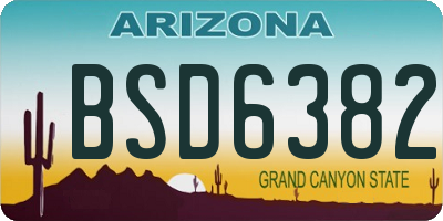 AZ license plate BSD6382