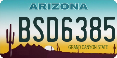 AZ license plate BSD6385