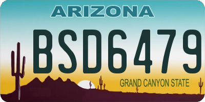 AZ license plate BSD6479