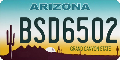 AZ license plate BSD6502