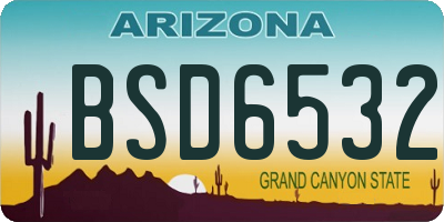 AZ license plate BSD6532