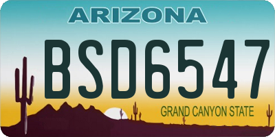 AZ license plate BSD6547