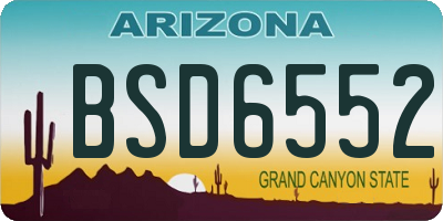 AZ license plate BSD6552