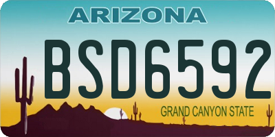 AZ license plate BSD6592