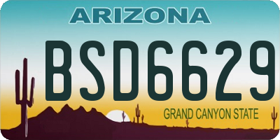 AZ license plate BSD6629