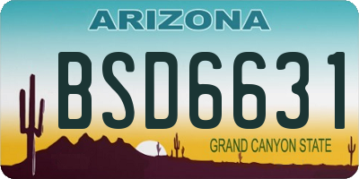 AZ license plate BSD6631