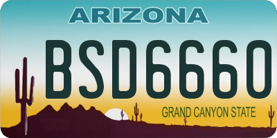 AZ license plate BSD6660