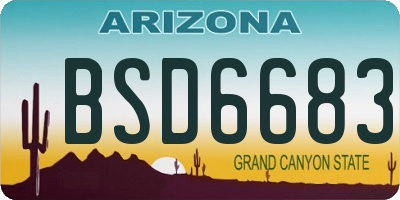 AZ license plate BSD6683
