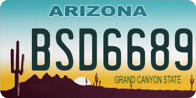 AZ license plate BSD6689