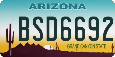 AZ license plate BSD6692