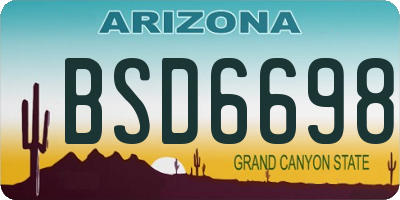 AZ license plate BSD6698