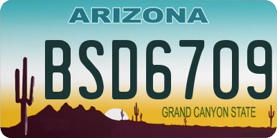 AZ license plate BSD6709