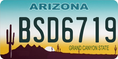 AZ license plate BSD6719