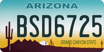 AZ license plate BSD6725
