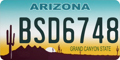 AZ license plate BSD6748