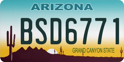 AZ license plate BSD6771