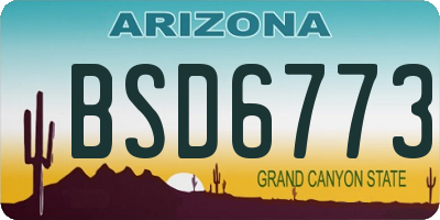 AZ license plate BSD6773