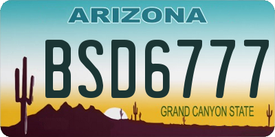 AZ license plate BSD6777