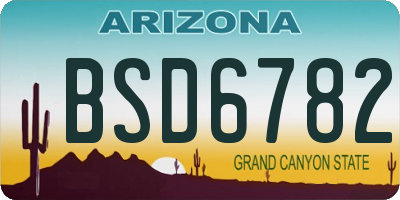 AZ license plate BSD6782