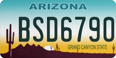 AZ license plate BSD6790