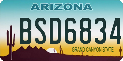 AZ license plate BSD6834