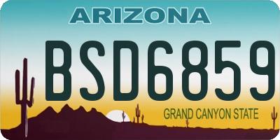 AZ license plate BSD6859