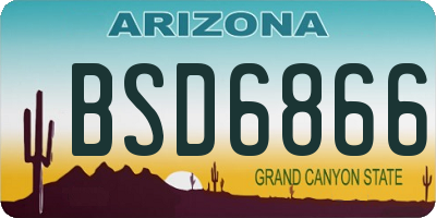 AZ license plate BSD6866