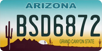 AZ license plate BSD6872
