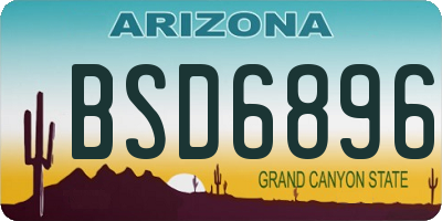 AZ license plate BSD6896