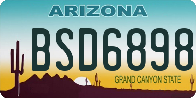 AZ license plate BSD6898
