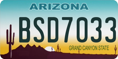 AZ license plate BSD7033