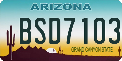 AZ license plate BSD7103