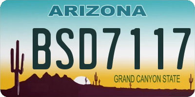 AZ license plate BSD7117