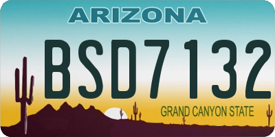 AZ license plate BSD7132