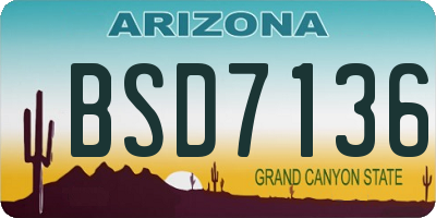 AZ license plate BSD7136