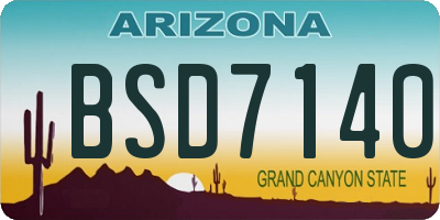 AZ license plate BSD7140