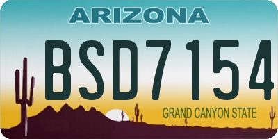 AZ license plate BSD7154