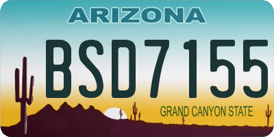 AZ license plate BSD7155