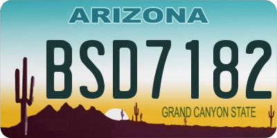 AZ license plate BSD7182