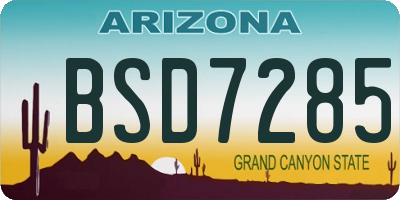 AZ license plate BSD7285