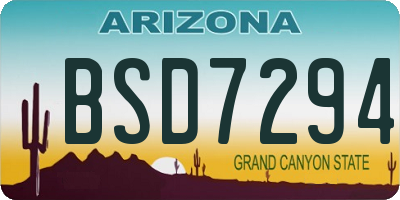 AZ license plate BSD7294