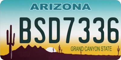 AZ license plate BSD7336