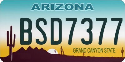 AZ license plate BSD7377