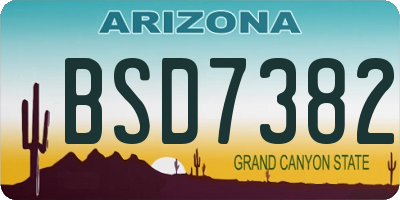 AZ license plate BSD7382