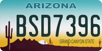 AZ license plate BSD7396