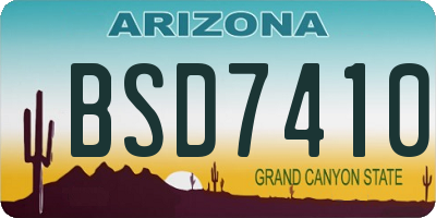 AZ license plate BSD7410