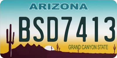 AZ license plate BSD7413