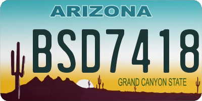 AZ license plate BSD7418