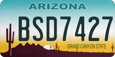 AZ license plate BSD7427
