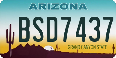 AZ license plate BSD7437